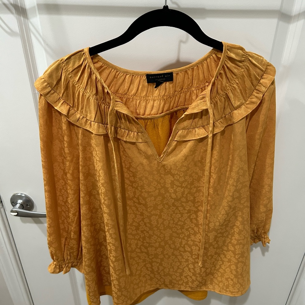 Anthropologie Current Air golden yellow blouse